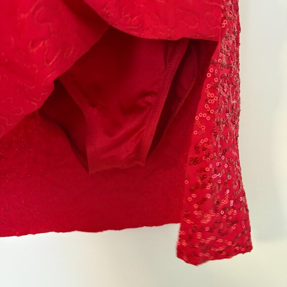 Weissman Red Sequined Dance Costume Dress Leotard Size Girls M - Picture 8 of 10
